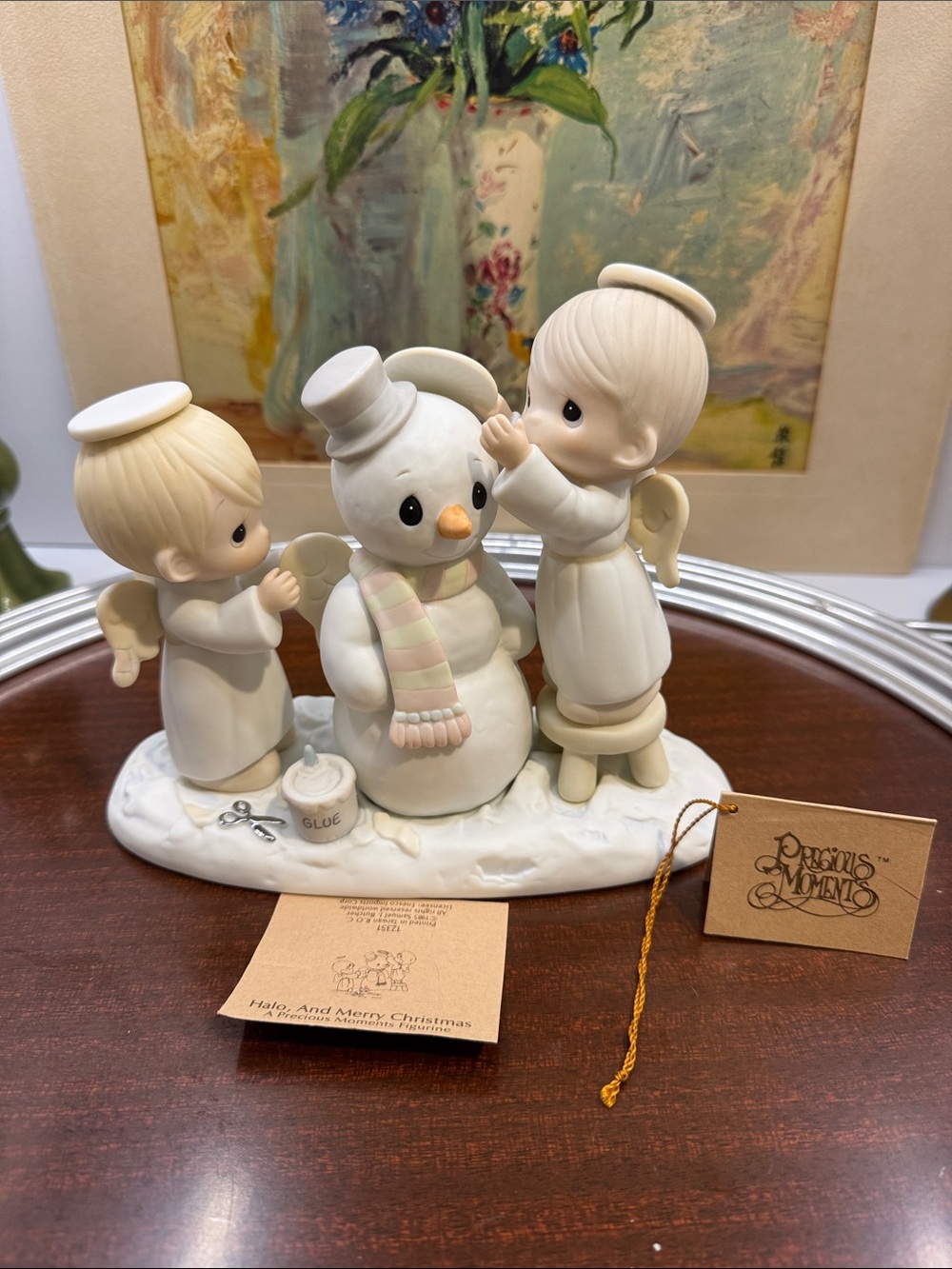 Vintage 1985 Precious Moments Halo And Merry Christmas Figurine 12351 in box